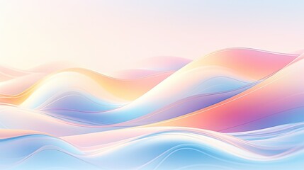 Wall Mural - Fluid gradient design with soft pastel hues, featuring seamless color transitions and abstract shapes.