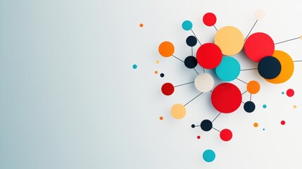 Wall Mural - a minimalist design featuring a simplified representation of data clusters, illustrating the concept