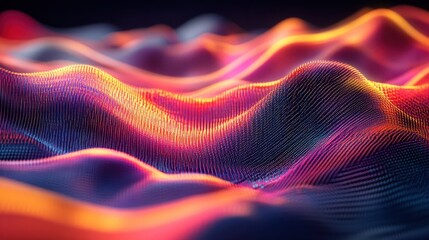 Poster - Abstract digital background. Can be used for technological processes, neural networks and AI, digital storages, sound and graphic forms, science, education, etc.