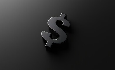 The money cash dollar sign is a currency symbol for finance the dollar symbol represents the USD currency. The usd symbol is rendered in 3D with a black background, isolated from the rest of the