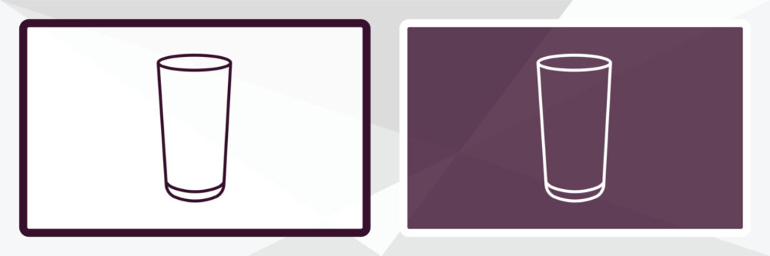 glass outline icon. Linear vector from kitchen concept. Thin line white and black glass icon isolated on white and dark background