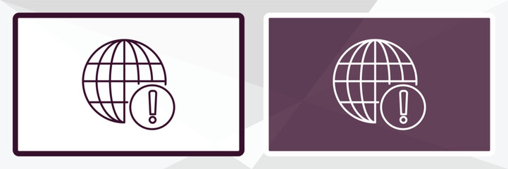 Poster - connection error outline icon. linear vector from internet security concept. thin line white and bla