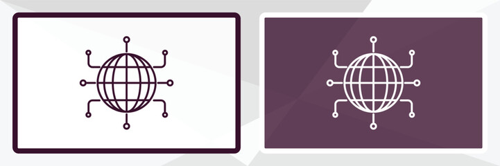 Poster - global network outline icon. linear vector from internet security concept. thin line white and black