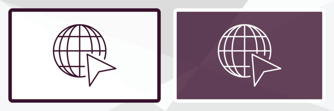 internet outline icon. Linear vector from internet security concept. Thin line white and black internet icon isolated on white and dark background
