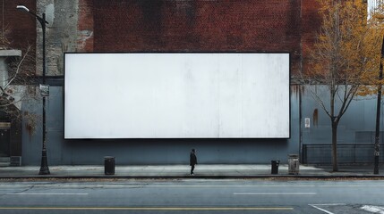 Huge blank billboards on the sidewalk, city, street scenes, photos, reality, commercial photography, photography, realism, more details,