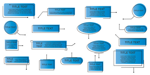 Fototapete - Сallouts titles set. Futuristic callouts template HUD. Digital line text frame boxes. Set of templates titles text frame for advertising, presentation and modern banners. Vector elements