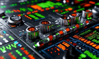 Poster - Digital trading platform interface, vibrant graphs and data visualizations, user-friendly layout, real-time market updates, modern design elements