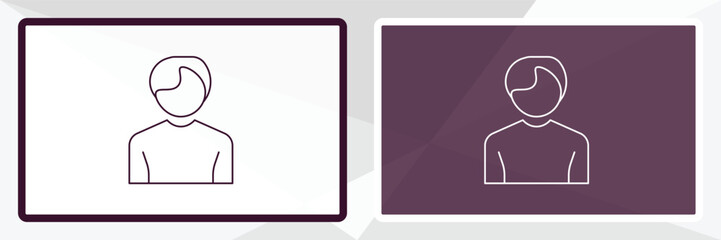 Poster - man outline icon. linear vector from human resources concept. thin line white and black man icon iso