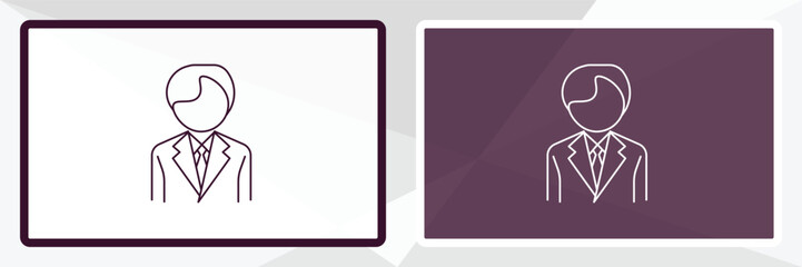 Poster - employee outline icon. Linear vector from human resources concept. Thin line white and black employee icon isolated on white and dark background