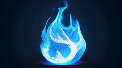 Poster - A blue flame is lit in a dark room. The blue flame is surrounded by a white glow