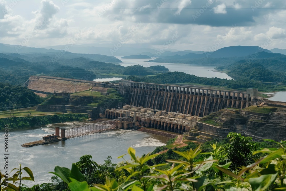 Dam standing strong and generating hydroelectric power in the amazon ...