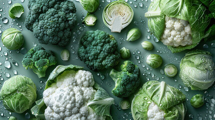  Fresh broccoli with water drops, fresh organic broccoli cabbage with water drops., vegetarian concept