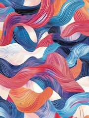 Poster - Colorful wave pattern abstract art.