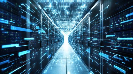 Poster - Server Room with Data Flow