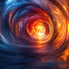 Poster - Abstract swirling vortex of colors with a bright light at the center.