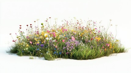 Poster - A Lush Patch of Wildflowers and Grasses