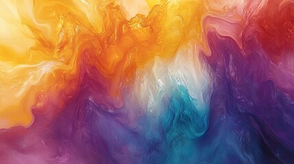 Fototapete - A dynamic explosion of rainbow colors in an abstract composition, with organic shapes and smooth, vivid transitions evoking nature's fluidity and harmony.
