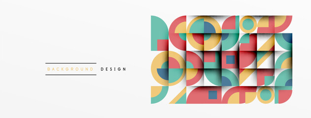 Poster - Geometric design abstract background - circles squares