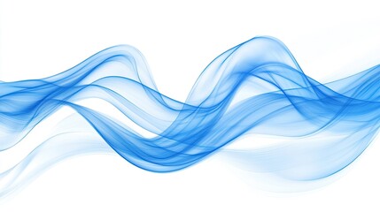 Poster - A premium blue wave design on a white background, featuring smooth lines and fluid curves, perfect for sleek banners, posters, or elegant wallpaper.