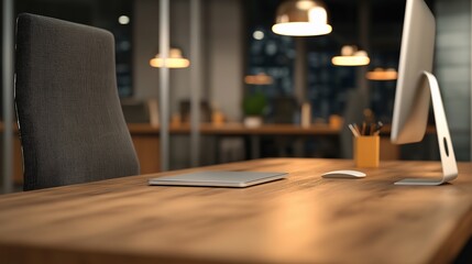 Poster - Modern Office Space with Minimalist Desk Setup