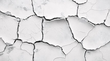 Poster - Cracked White Surface Background Texture for Design