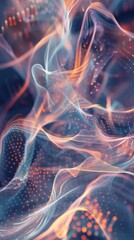Poster - A colorful, abstract image of a flame with orange and blue swirls