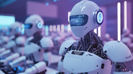 Poster - A futuristic factory powered by cutting-edge robotics and automation systems
