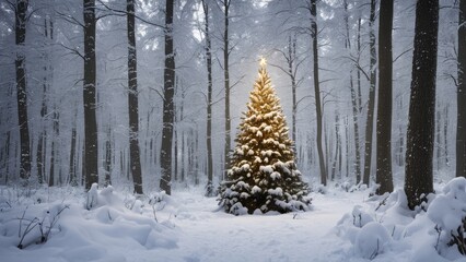 Wall Mural - snow covered trees