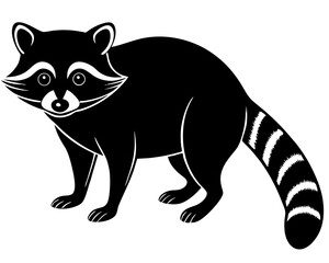 Poster - Raccoon Silhouette vector art on a white background