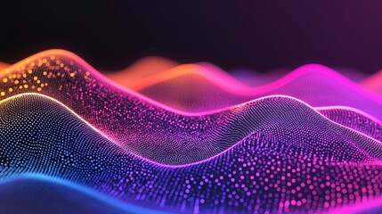 Poster - Vibrant Digital Waves of Colorful Light and Texture