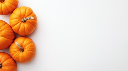 Wall Mural - Pumpkins on a white background with space for text