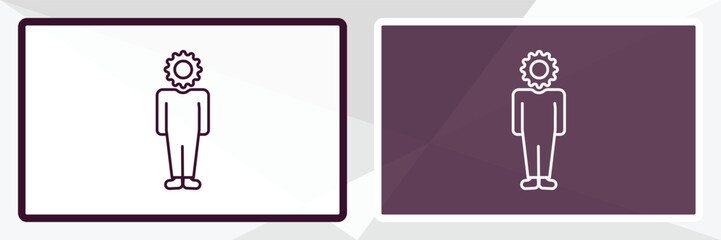 Poster - incomplete human outline icon. linear vector from feelings concept. thin line white and black incomp