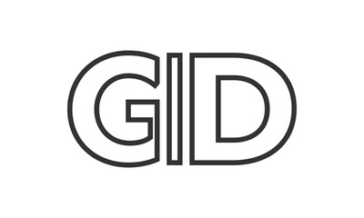 Poster - GID logo design template with strong and modern bold text. Initial based vector logotype featuring simple and minimal typography. Trendy company identity.
