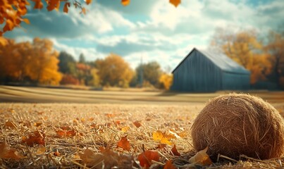 Wall Mural - background autumn farm harvest, Generative AI