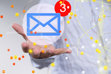 Aufkleber - Mail Communication Connection message to mailing