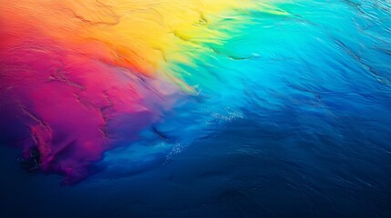 Poster - Vibrant Colorful Waves in Blue Water