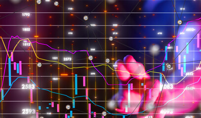 Wall Mural - stock market graph business digital