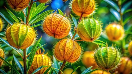 Unique Gomphocarpus Physocarpus Plant with Distinctive Balloon-Like Seed Pods in Natural Habitat