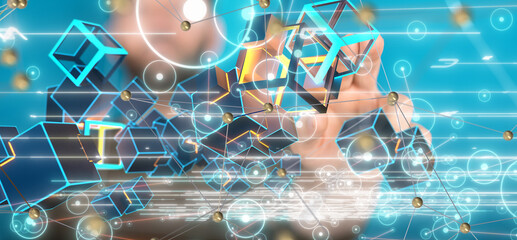 Aufkleber - conference Digital Network and data concept 3d