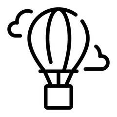 Sticker - hot air balloon line icon