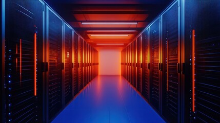 Poster - Server Room with Neon Lights