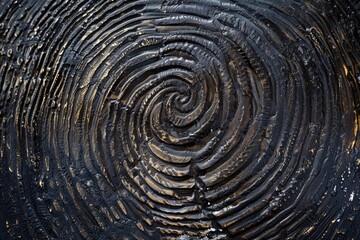 Wall Mural - Close-up view of a wooden surface featuring a spiral design, suitable for use in designs and illustrations