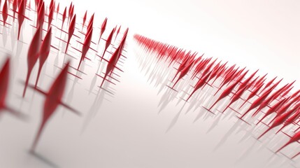 Wall Mural - Abstract Red Spikes on White Background