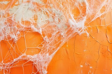 Poster - A detailed view of a spider's web on a wall, ideal for use in decorative or educational contexts