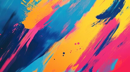 Poster - A dynamic abstract background filled with bold brush strokes and splashes of color, creating a vibrant and artistic feel that inspires creativity and imagination.