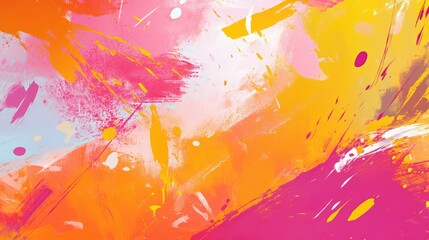 Poster - A dynamic abstract background filled with bold brush strokes and splashes of color, creating a vibrant and artistic feel that inspires creativity and imagination.