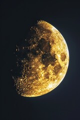 Poster - A close-up shot of the moon shining brightly in a dark night sky, perfect for use in astronomy or space-related projects