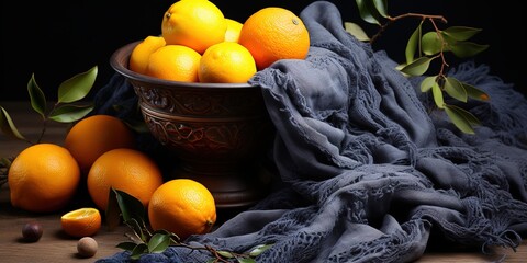 Poster - apricots in a basket