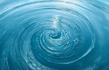 Leinwandbilder - A close up view of a whirlpool of turquoise water in a calm pool.