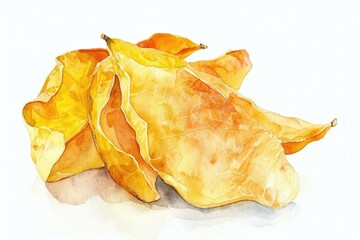 Poster - Watercolor illustration of a peeled orange with vibrant colors and soft texture